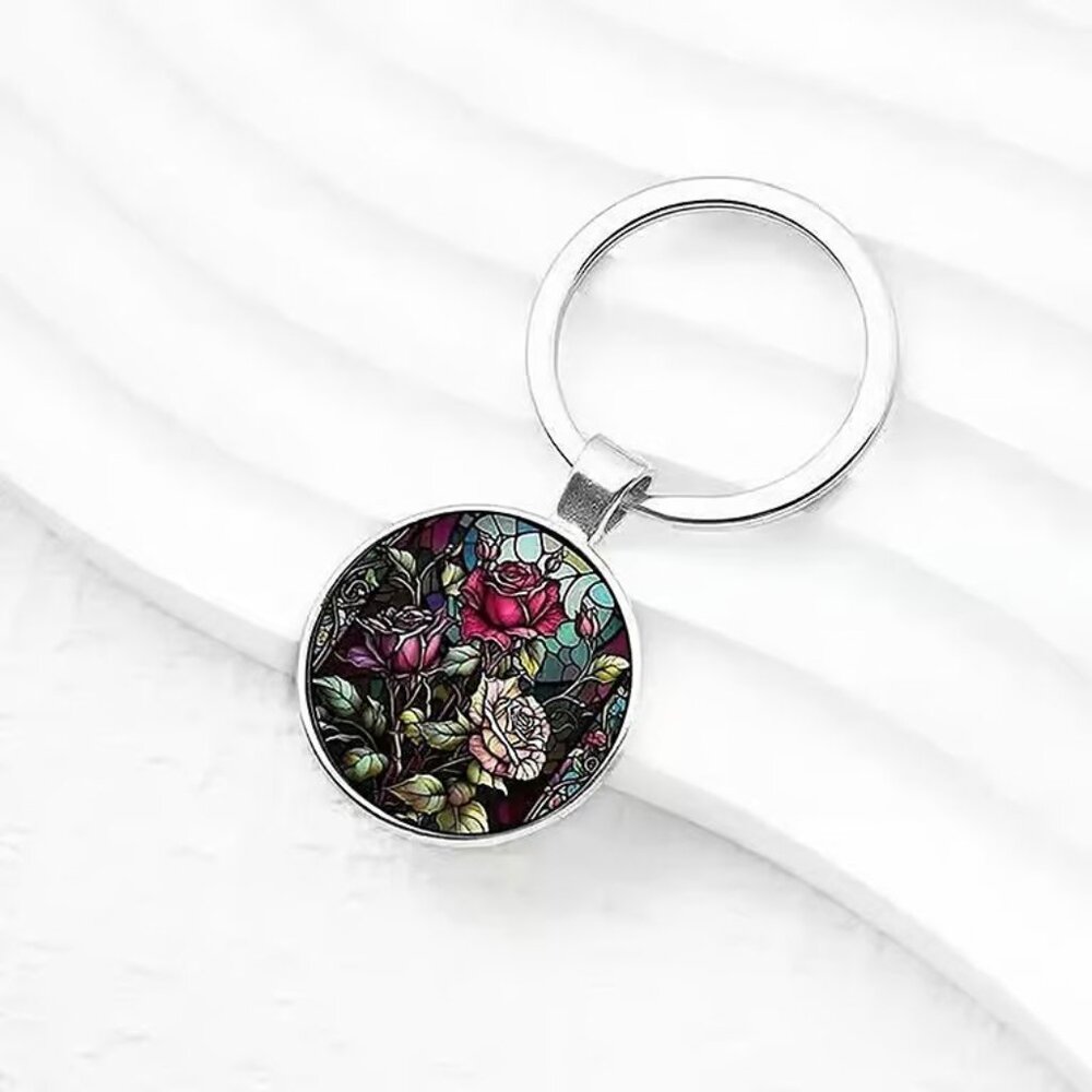 Stainless Steel ROSES Keyring Keychain Accessory - Picture 2 of 4